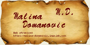 Malina Domanović vizit kartica